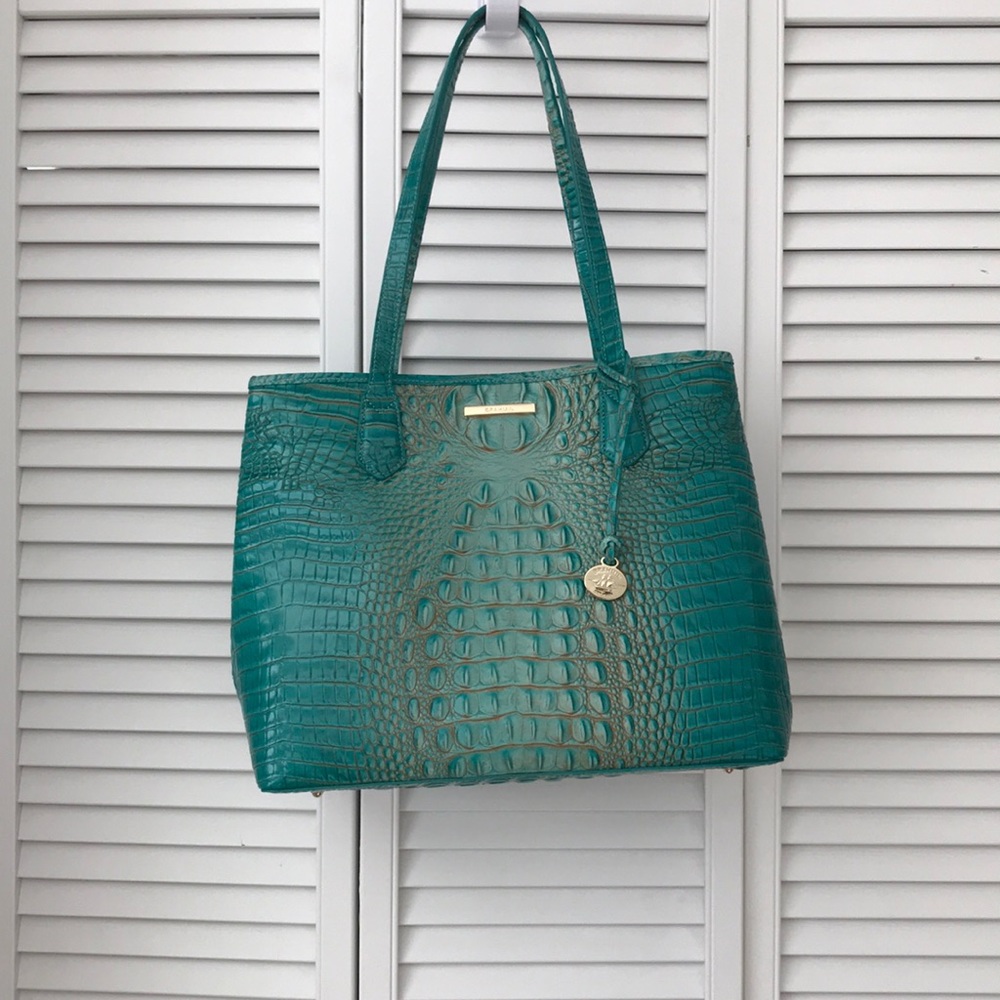 brand new teal Brahmin purse